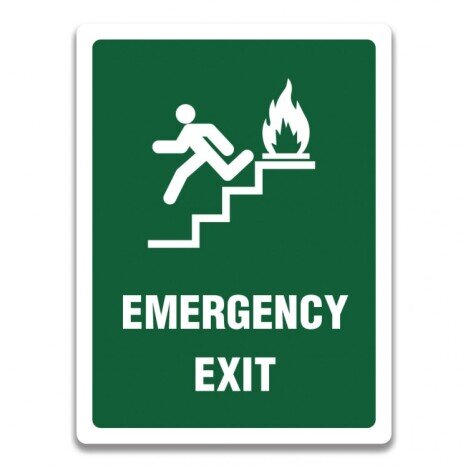 SIGN EMERGENCY EXIT STAIRWAY LEFT