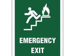 SIGN EMERGENCY EXIT STAIRWAY LEFT